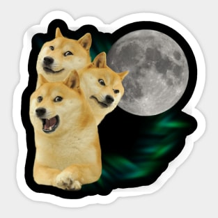 3 Doge Moon Sticker